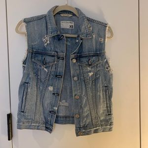 Rag & Bone “The Vest” destroyed denim vest